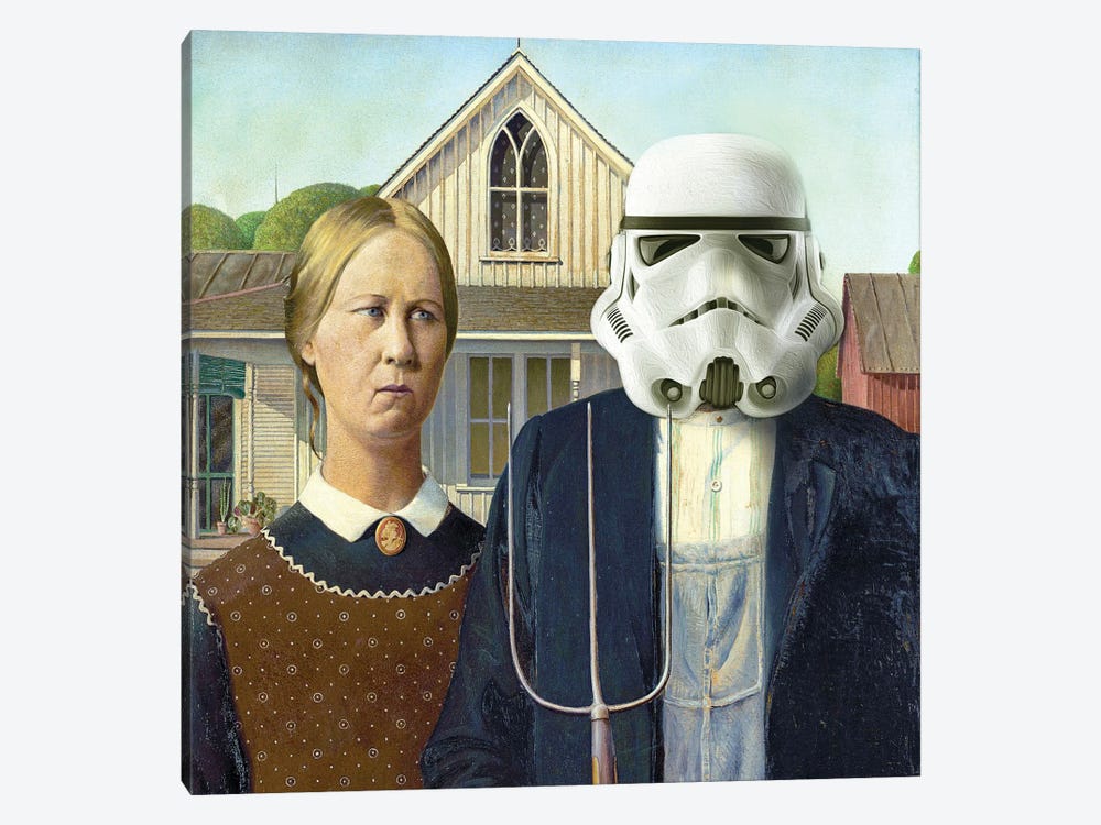 American Gothic Revisited - From National Gallery Series by Tony Leone 1-piece Canvas Print
