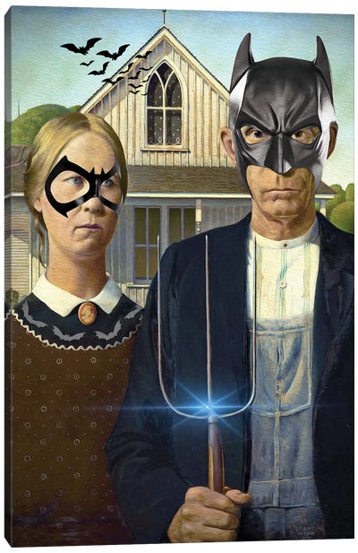 American Bat Gothic Canvas Art Print - Batman