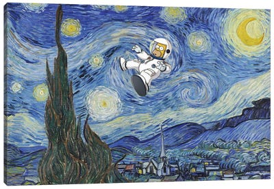 Starman Canvas Art Print - Homer Simpson