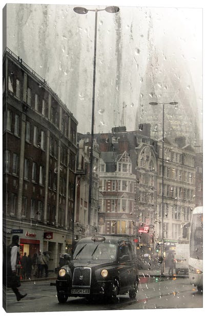London Canvas Art Print - Rain Art