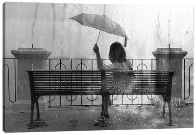 Summer Rain Canvas Art Print - Umbrella Art