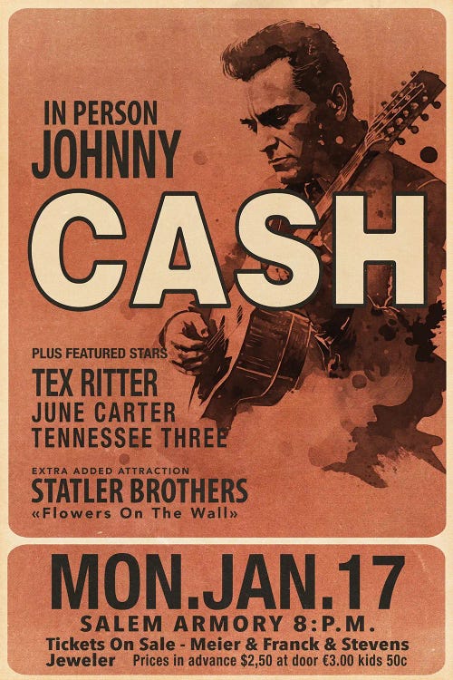 Johnny Cash Concert Poster