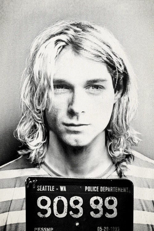 Kurt Cobain - Black Mugshot