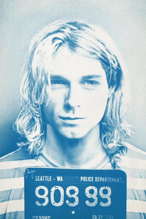 Kurt Cobain - Blue Mugshot