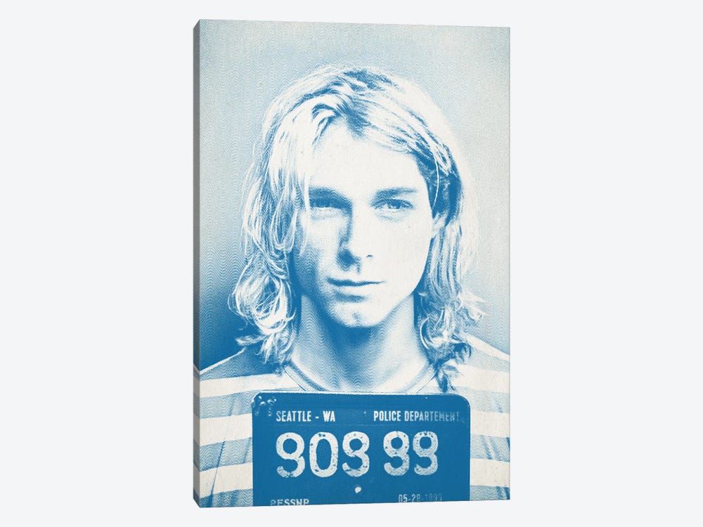 Kurt Cobain - Blue Mugshot by TOMADEE 1-piece Canvas Wall Art