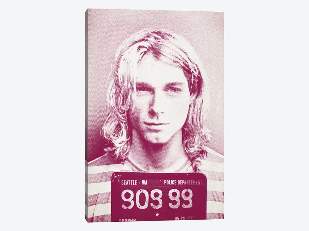 Kurt Cobain - Red Mugshot by TOMADEE 1-piece Canvas Art Print