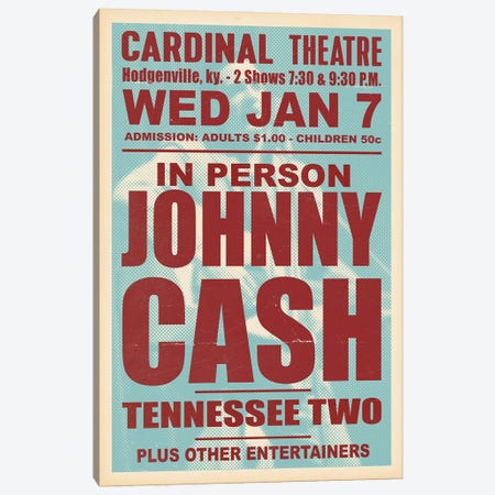 Johnny Cash 1959 Canvas Print #TLL123} by TOMADEE Canvas Wall Art