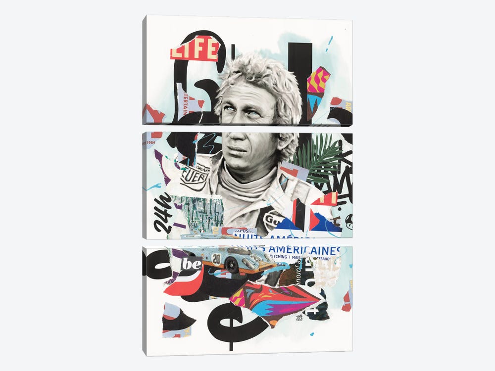 Steve Mc Queen - Le Mans by TOMADEE 3-piece Art Print