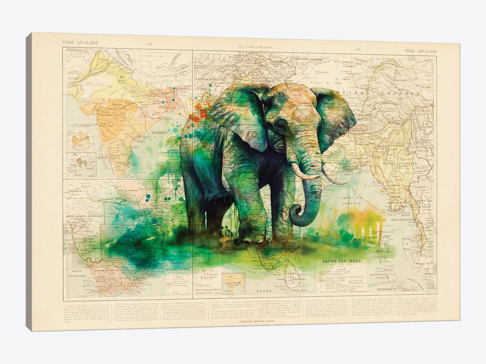 Elephant by TOMADEE 1-piece Canvas Art Print