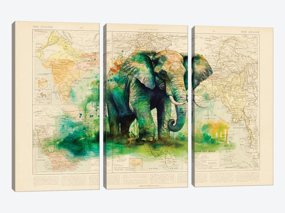Elephant by TOMADEE 3-piece Art Print