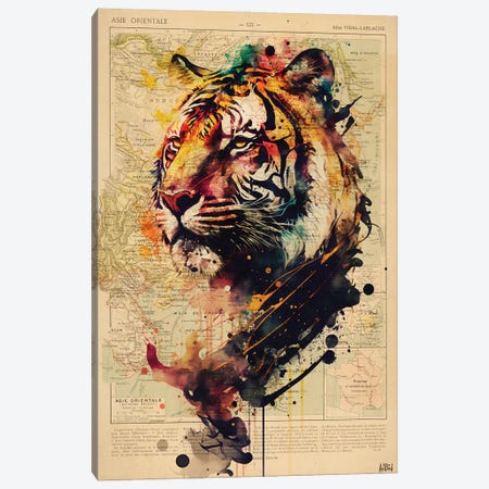 Tiger Color Canvas Print #TLL131} by TOMADEE Canvas Print