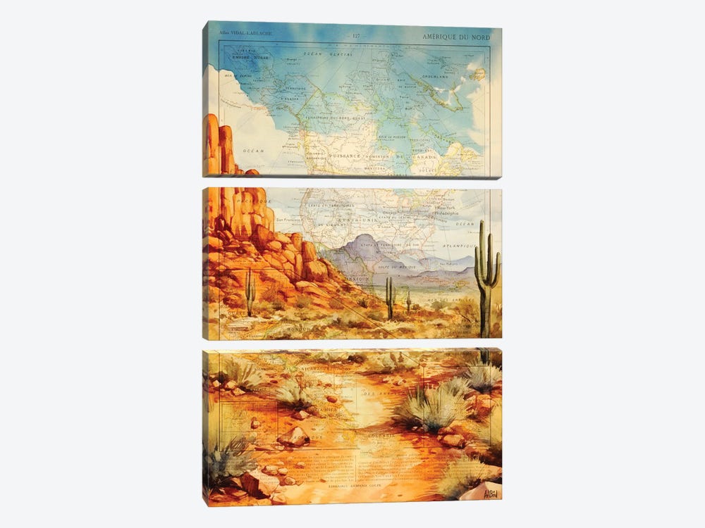 Arizona Desert by TOMADEE 3-piece Canvas Wall Art
