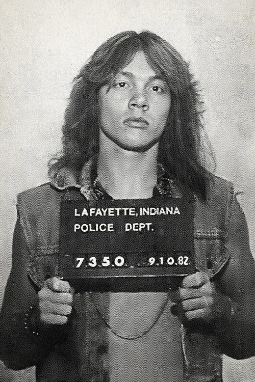 Axl Roses Mugshot 1982 Black by TOMADEE wall art