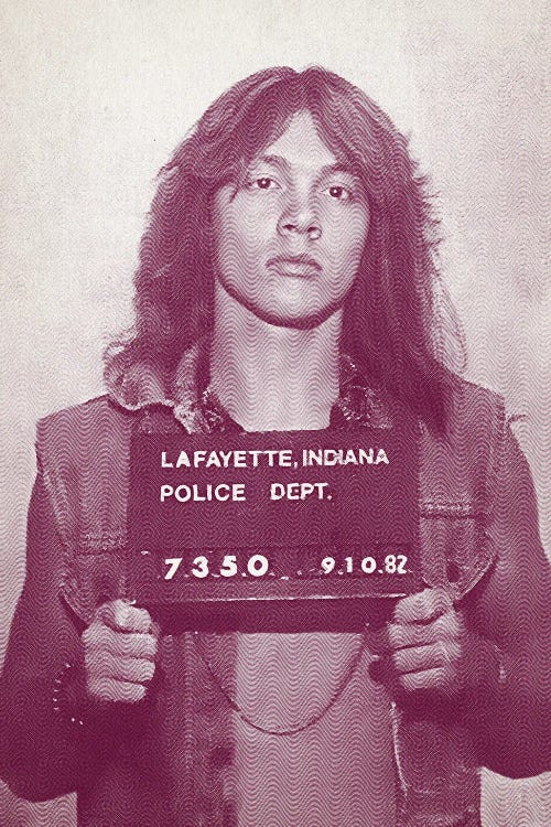 Axl Roses Mugshot 1982 Purple