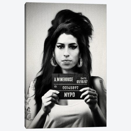 Amy Winehouse Mugshot Canvas Print #TLL145} by TOMADEE Canvas Print