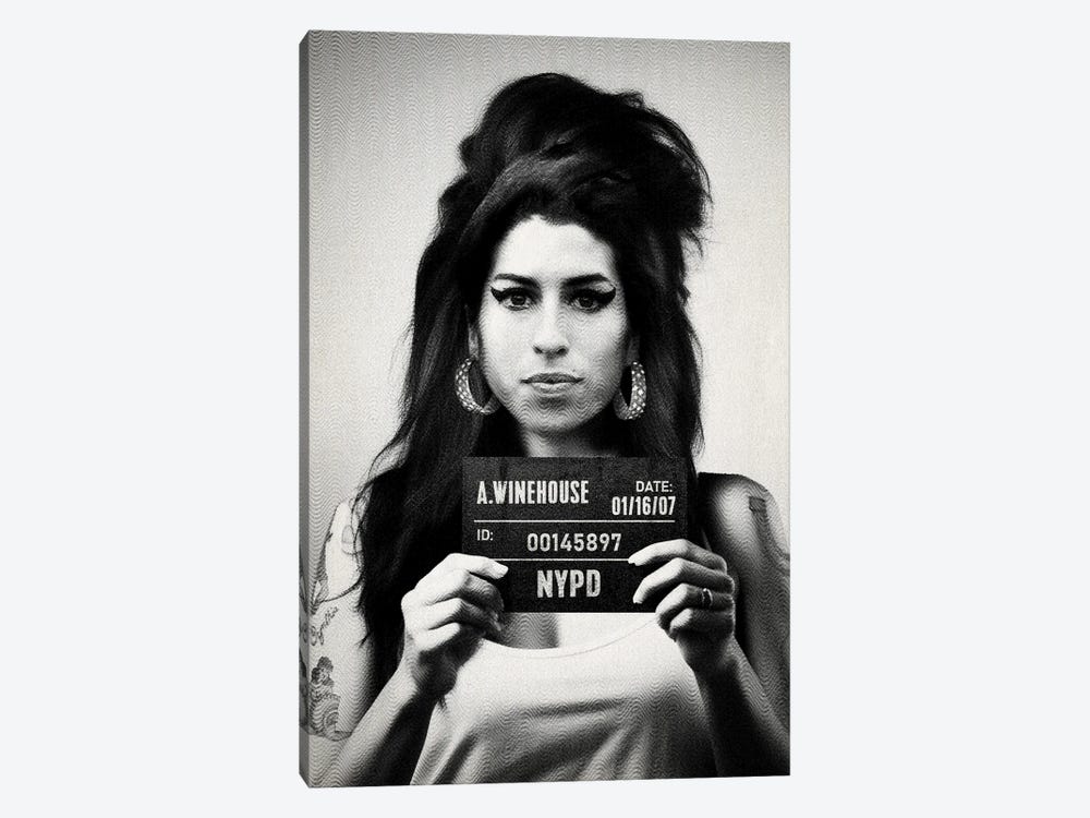 Amy Winehouse Mugshot by TOMADEE 1-piece Canvas Wall Art