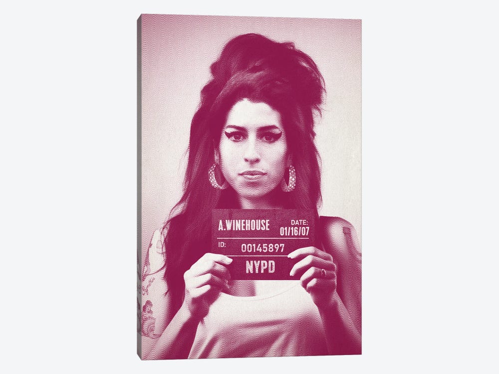 Amy Winehouse Mugshot Magenta by TOMADEE 1-piece Canvas Print