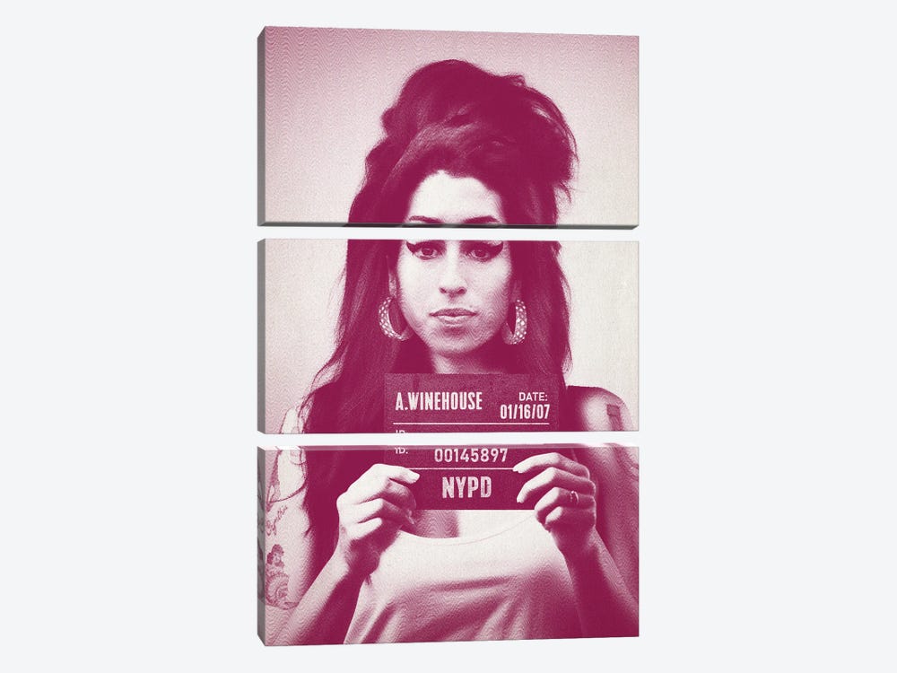 Amy Winehouse Mugshot Magenta by TOMADEE 3-piece Art Print