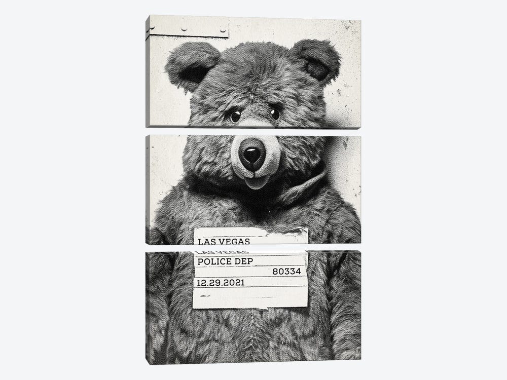 Bear Mugshot by TOMADEE 3-piece Art Print