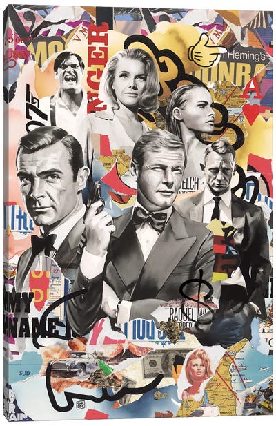 James Bond Canvas Art Print - Sean Connery