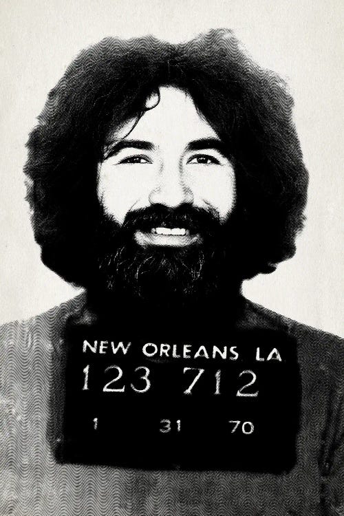 Jerry Garcia Mugshot by TOMADEE wall art