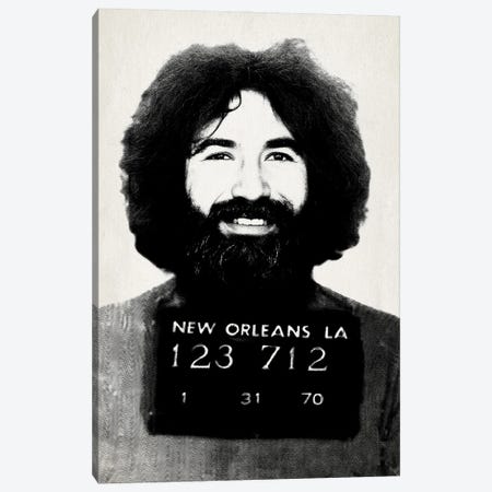 Jerry Garcia Mugshot Canvas Print #TLL155} by TOMADEE Canvas Art