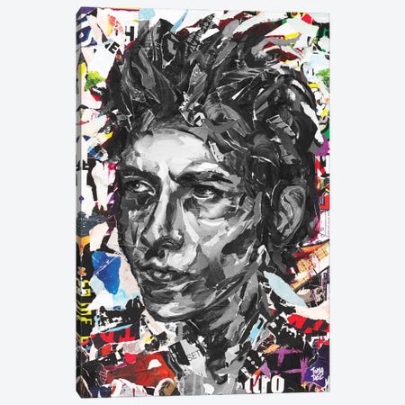 Bob Dylan Canvas Print #TLL27} by TOMADEE Canvas Wall Art