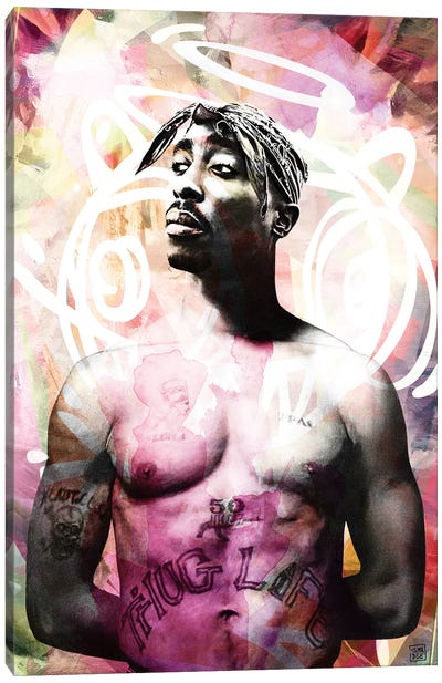 Tupac Shakur Canvas Art Print - Street Art & Graffiti