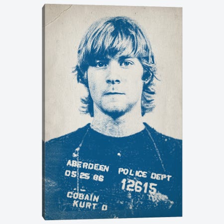 Kurt Cobain Mugshot Canvas Print #TLL61} by TOMADEE Art Print