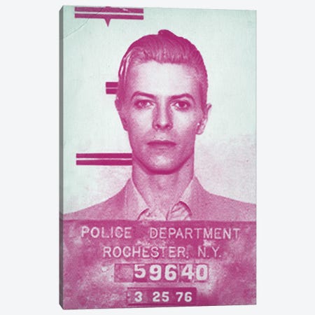 David Bowie Mugshot Canvas Print #TLL62} by TOMADEE Canvas Print