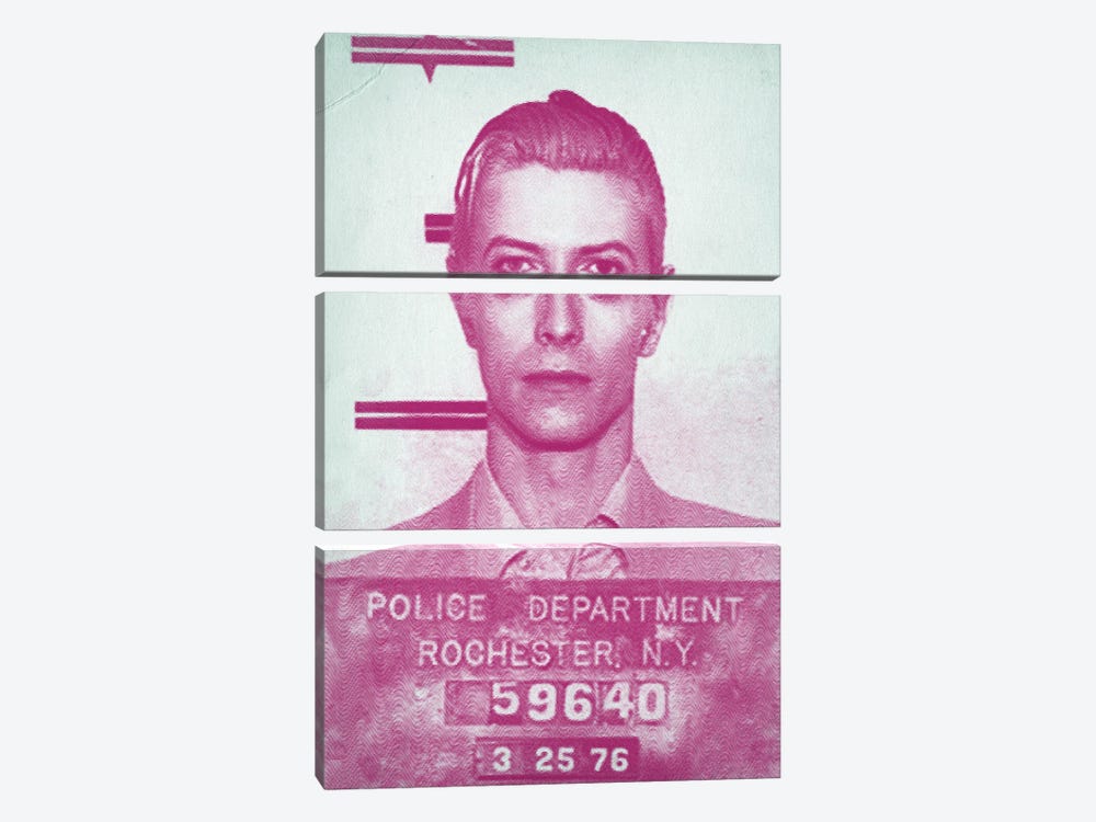 David Bowie Mugshot by TOMADEE 3-piece Art Print