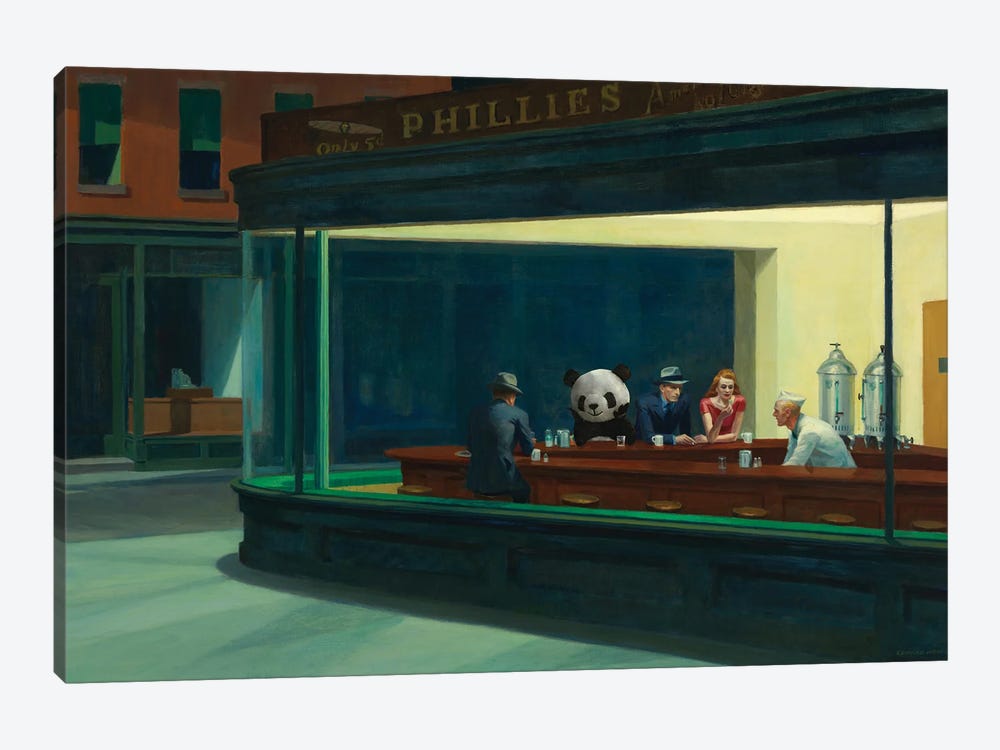 Hopper Panda by TOMADEE 1-piece Canvas Art Print
