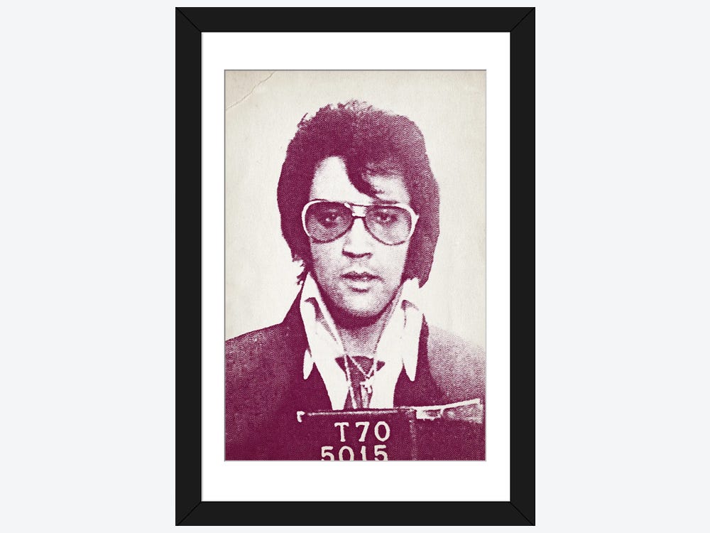 Elvis Shot Glasses Adorned with Elvis Art by Artist Bruce Emmett