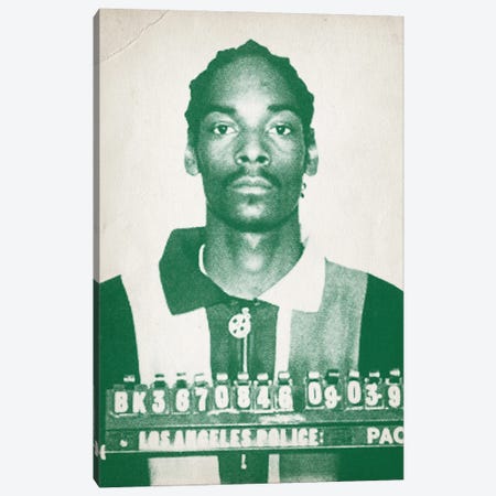 Snoop Mugshot Green Canvas Print #TLL71} by TOMADEE Canvas Artwork