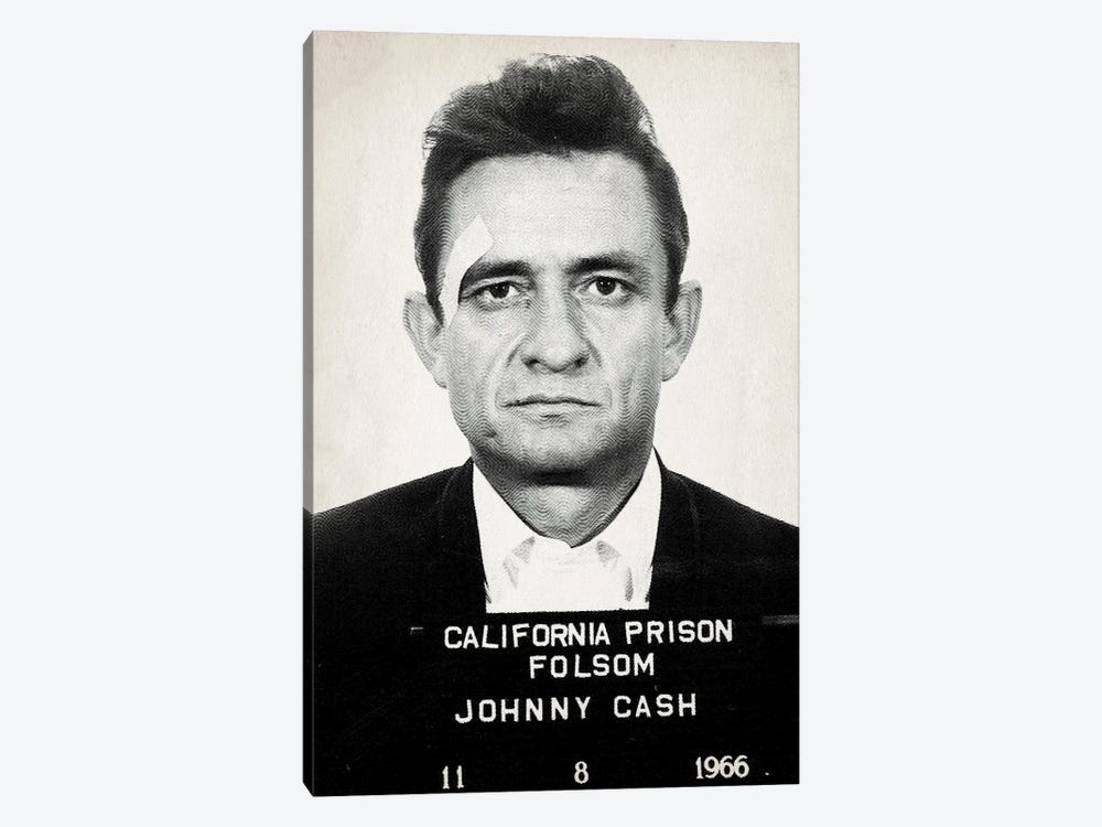 Johnny Cash Mugshot by TOMADEE 1-piece Canvas Print