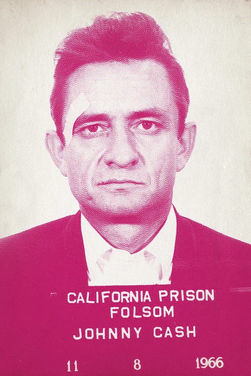 Johnny Cash Mugshot Pink