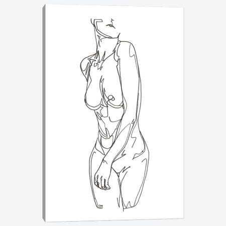 Line Woman Canvas Print #TLL79} by TOMADEE Canvas Artwork