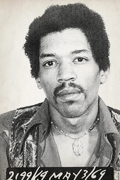 Hendrix Mugshot by TOMADEE wall art