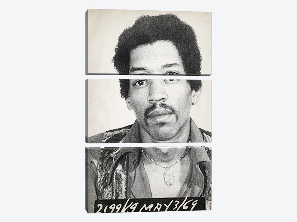 Hendrix Mugshot by TOMADEE 3-piece Canvas Artwork