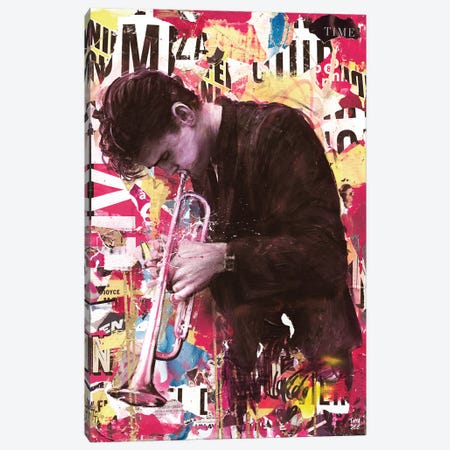 Chet Baker Canvas Print #TLL82} by TOMADEE Canvas Art Print