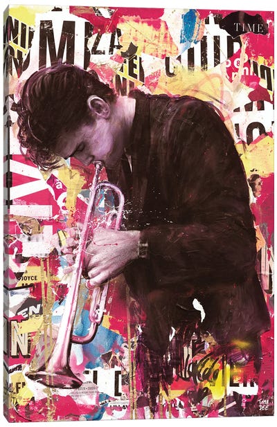 Chet Baker Canvas Art Print - Jazz Art