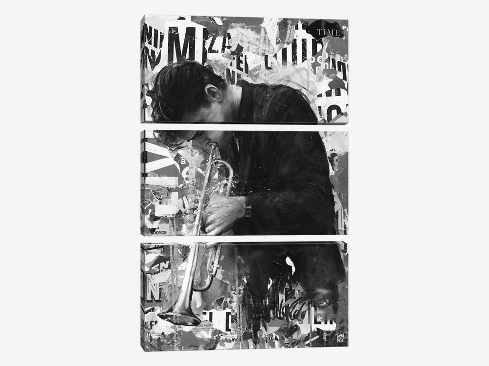 Chet Baker Black by TOMADEE 3-piece Canvas Wall Art