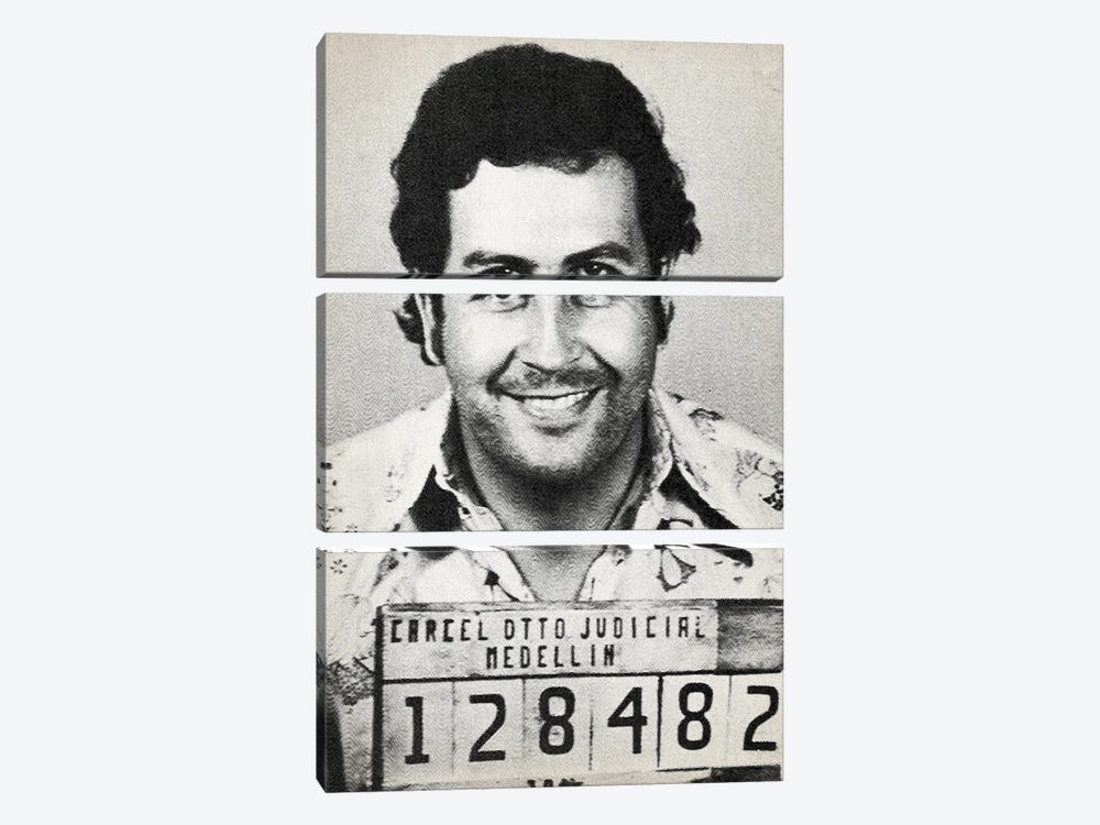 Pablo Escobar Mugshot by TOMADEE 3-piece Canvas Wall Art