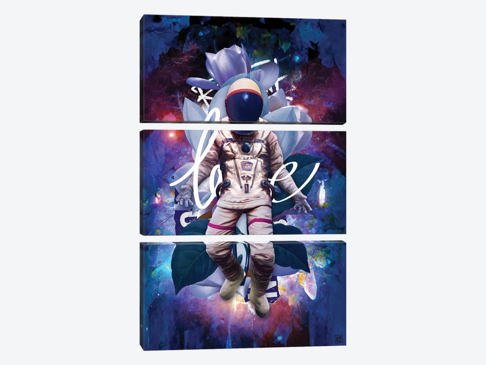 Space Love II by TOMADEE 3-piece Canvas Wall Art