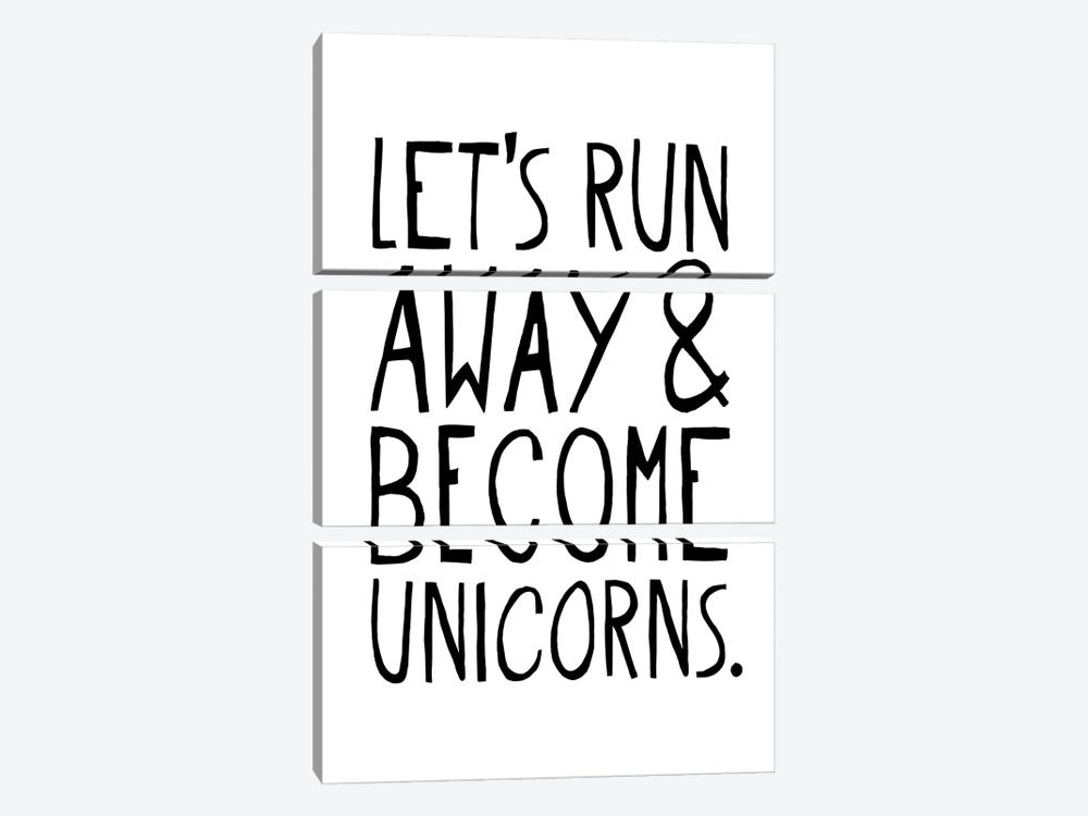Let's Run Away & Become Unicorns by The Love Shop 3-piece Canvas Art