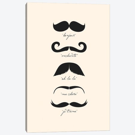 Monsieur Moustache Canvas Print #TLS104} by The Love Shop Canvas Artwork