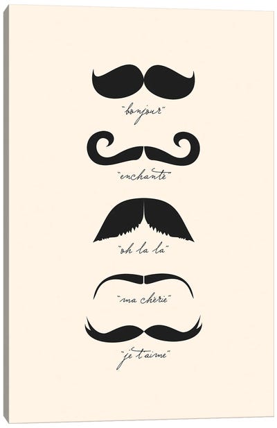 Monsieur Moustache Canvas Art Print - The Love Shop