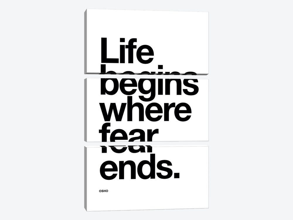 Life Begins Where Fear Ends by The Love Shop 3-piece Canvas Art Print