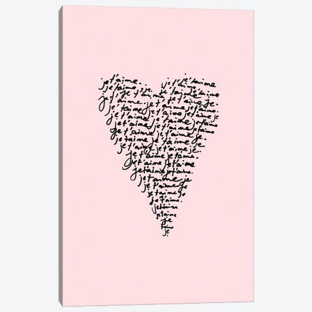 Je T'aime I Love You Canvas Print #TLS112} by The Love Shop Canvas Art