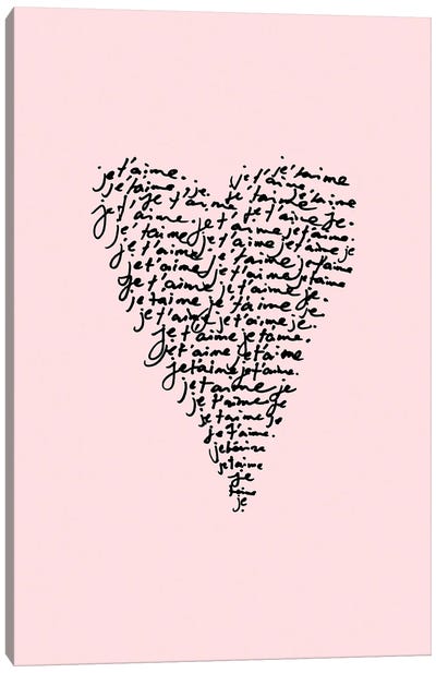 Je T'aime I Love You Canvas Art Print - The Love Shop